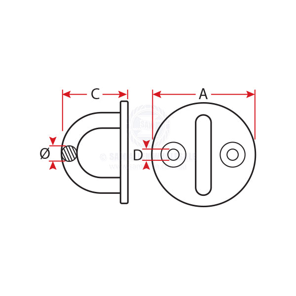 PAD EYES - ROUND - STAINLESS STEEL