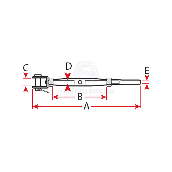 TURNBUCKLES - CLOSED BODY - JAW & SWAGE - S/S