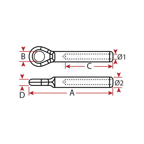 SWAGE TERMINALS - EYE - S/S