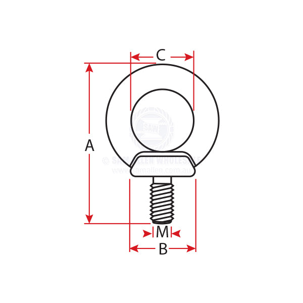 EYE BOLTS - COLLARED - CAST STAINLESS STEEL