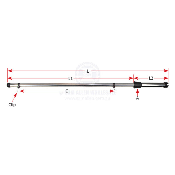 FLAG POLE - ROD HOLDER MOUNT - STAINLESS STEEL