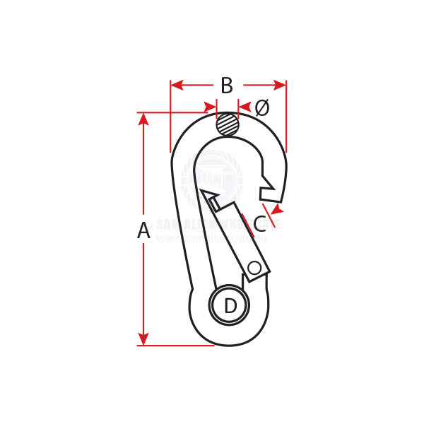 SNAP HOOK WITH EYE - STAINLESS STEEL