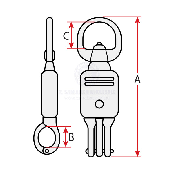 SNAP HOOKS - SWIVEL EYE - BRASS
