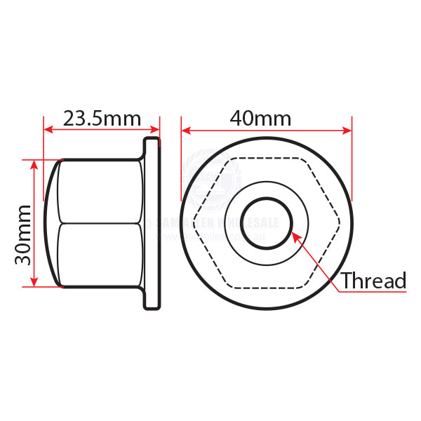 STEERING WHEEL - DOME NUT - S/S SMALL