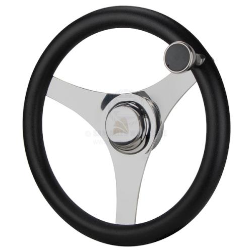 RELAXN STEERING WHEEL - 3 SPOKE POLY GRIP & KNOB