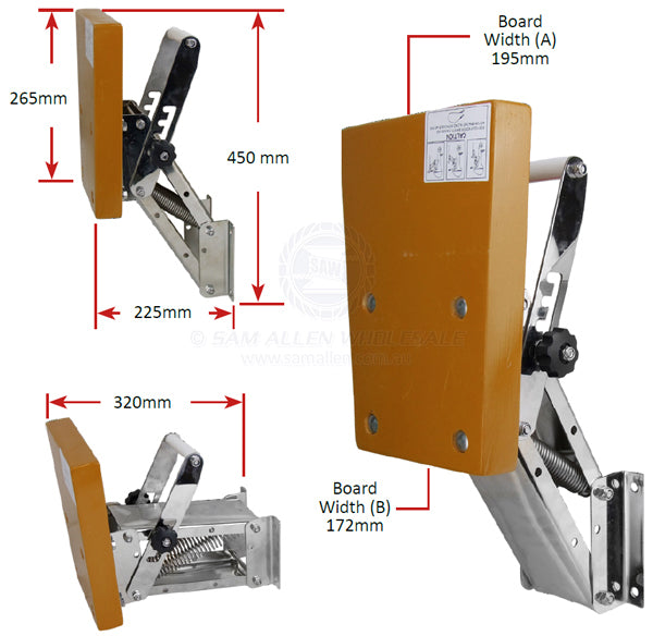 OUTBOARD MOTOR BRACKET - 316 S/S WITH TIMBER MOUNTING BOARD