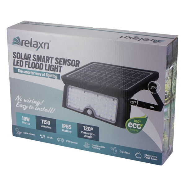 RELAXN LED - SOLAR SMART SENSOR FLOOD LIGHT - 10W