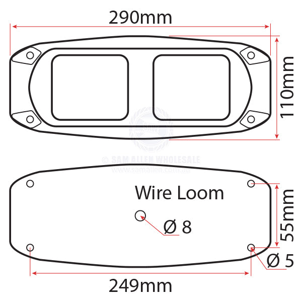 AQUAIDEA LED - UNDERWATER TRANSOM LIGHT - SURFACE MOUNT - JB40W