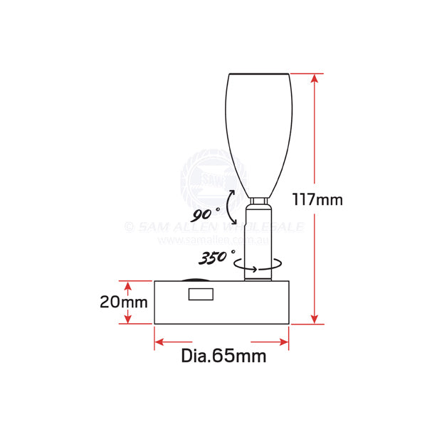 RELAXN LED - BULLET READING LIGHT - DIMMABLE - USB-A CHARGER