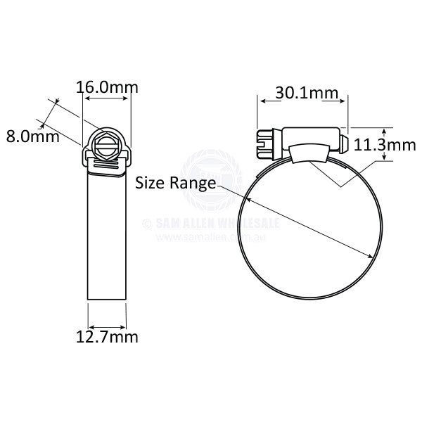 HOSE CLAMPS - PERFORATED - S/S