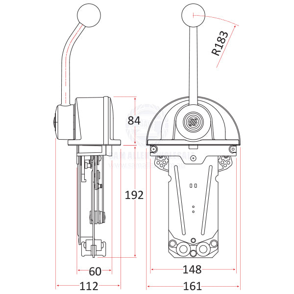 ULTRAFLEX ENGINE CONTROL - TOP MOUNT - DUAL FUNCTION - LOW PROFILE