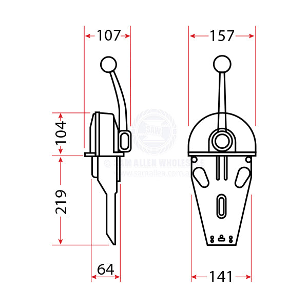 ENGINE CONTROL - TOP MOUNT - DUAL FUNCTION