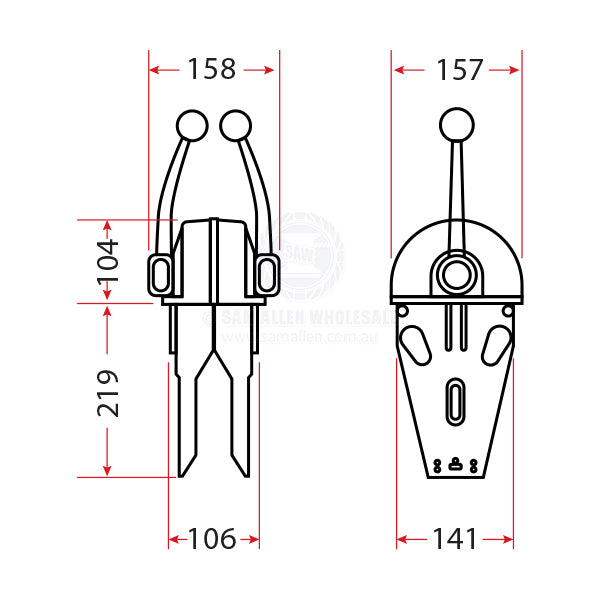 ENGINE CONTROL - TOP MOUNT - DUAL FUNCTION