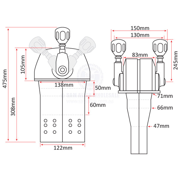 ENGINE CONTROL - TOP MOUNT - STAINLESS STEEL