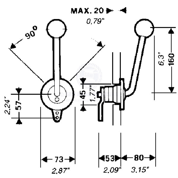 ULTRAFLEX ENGINE CONTROL - FLUSH SIDE MOUNT