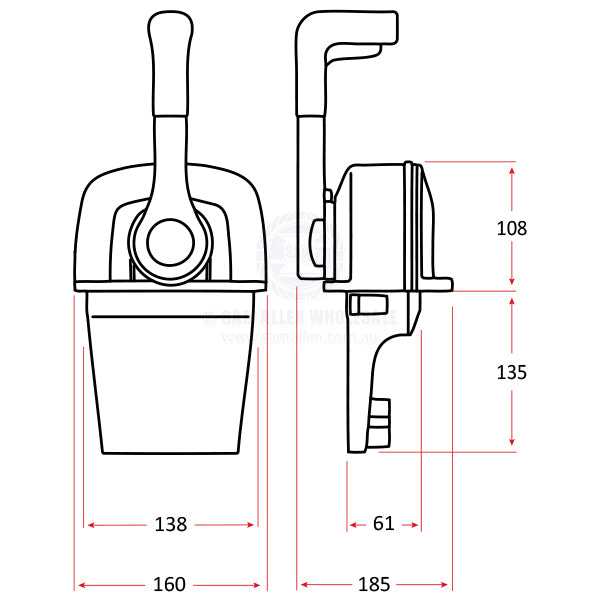 ULTRAFLEX ENGINE CONTROL - TOP MOUNT - DUAL FUNCTION - CHROME - B665, B666 SERIES