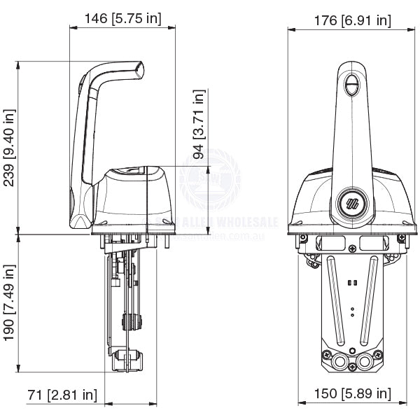 ULTRAFLEX ENGINE CONTROL - TOP MOUNT - DUAL FUNCTION - B501 & B502 SERIES