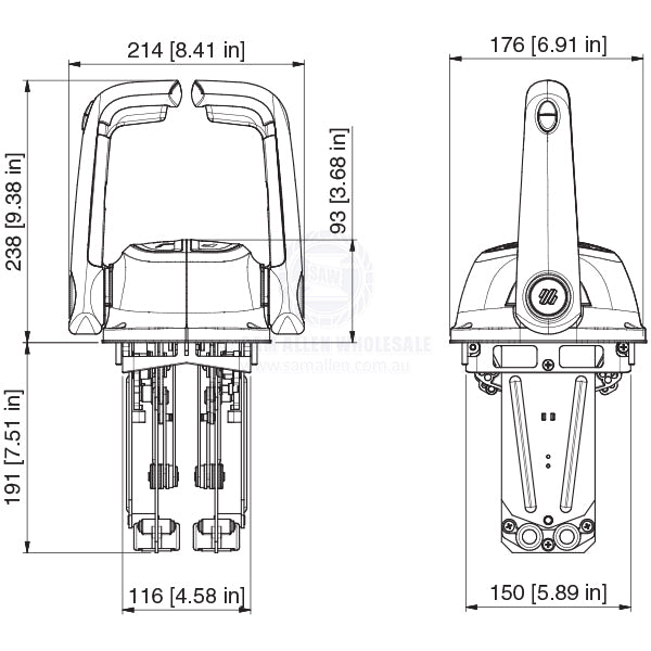 ULTRAFLEX ENGINE CONTROL - TOP MOUNT - DUAL FUNCTION - B501 & B502 SERIES