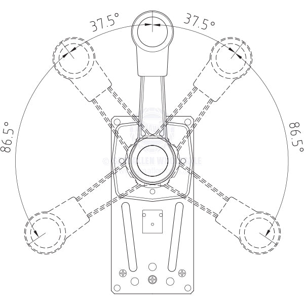 ULTRAFLEX ENGINE CONTROL - SIDE MOUNT - ALUMINIUM