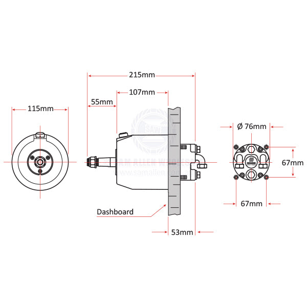ULTRAFLEX HYDRAULIC STEERING KITS - 300HP NAUTECH 1 - UC128-OBF WITHOUT HOSE (A)