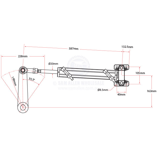 ULTRAFLEX HYDRAULIC INBOARD CYLINDER - UC215-I