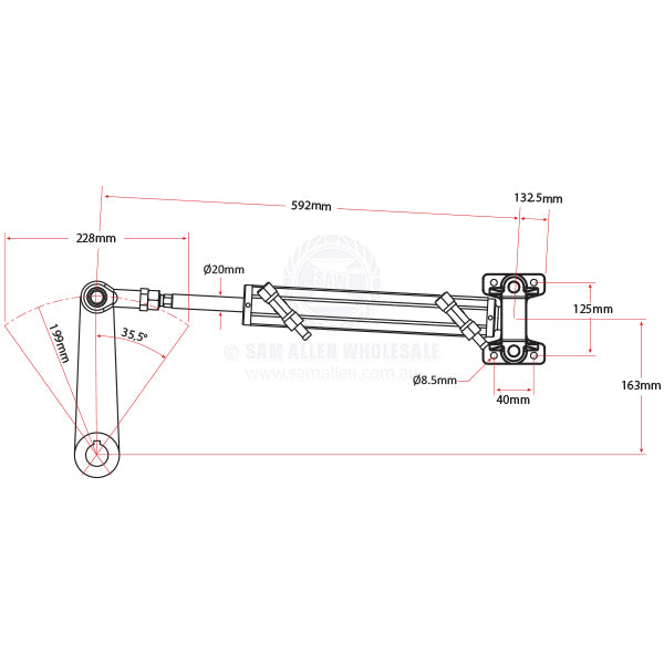 ULTRAFLEX HYDRAULIC INBOARD CYLINDER - BRASS UC378-I
