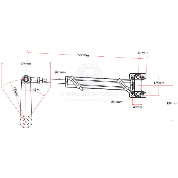 ULTRAFLEX HYDRAULIC INBOARD CYLINDER - BRASS UC293-I