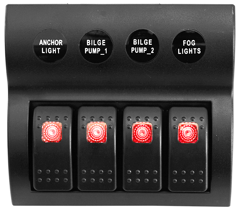 4 Gang Switch Panel With Circuit Breakers - Pre Wired | Coffs Metal Works