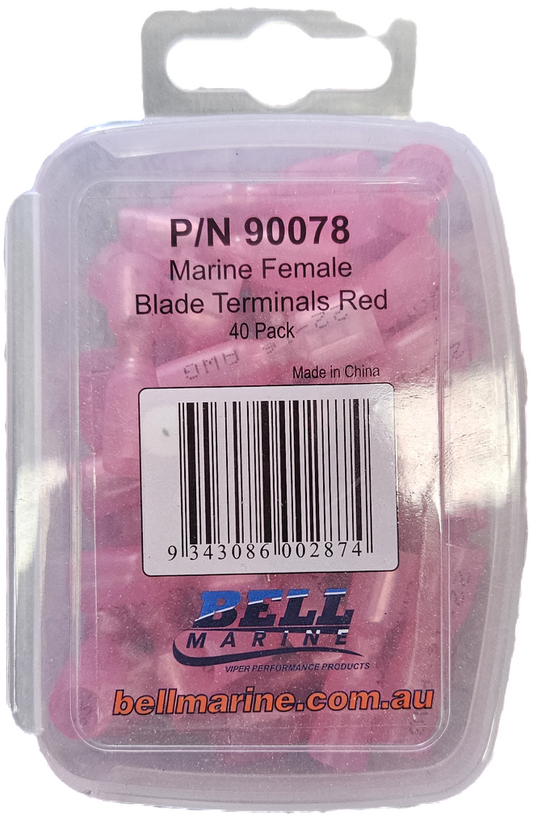 Viper Pro Series Marine Glue Lined Female Blade Terminal Red - 2.5-3mm- 40 Pack | Coffs Metal Works