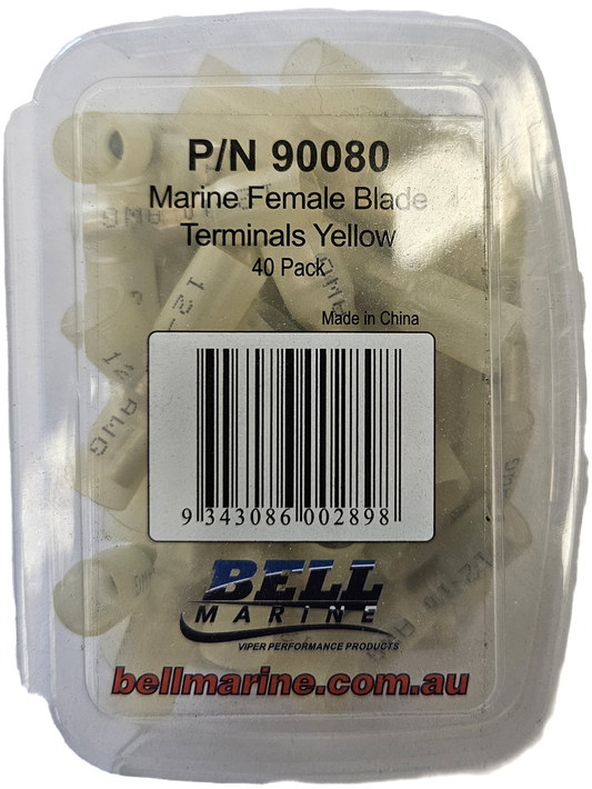 Viper Pro Series Marine Glue Lined Female Blade Terminal Yellow - 6-8mm - 40 Pack | Coffs Metal Works