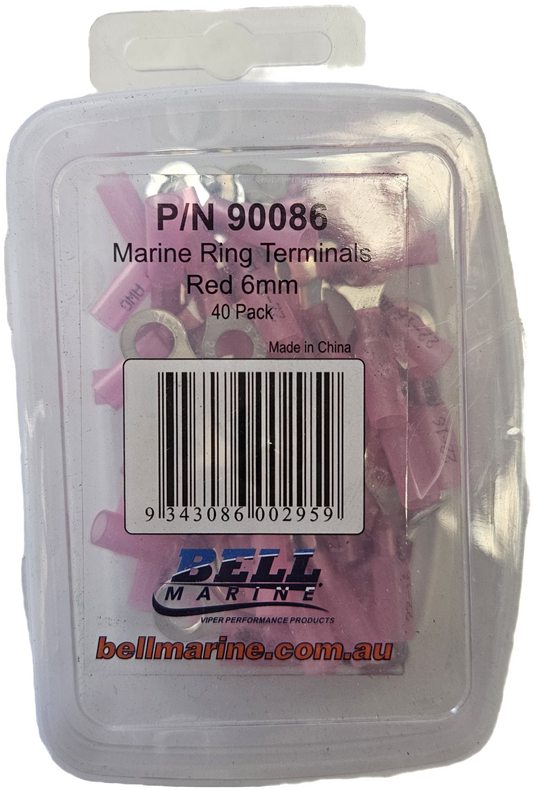 Viper Pro Series Marine Glue Lined Ring Terminal Red - 6mm - 40 Pack | Coffs Metal Works