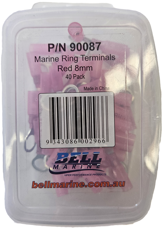 Viper Pro Series Marine Glue Lined Ring Terminal Red - 8mm - 40 Pack | Coffs Metal Works