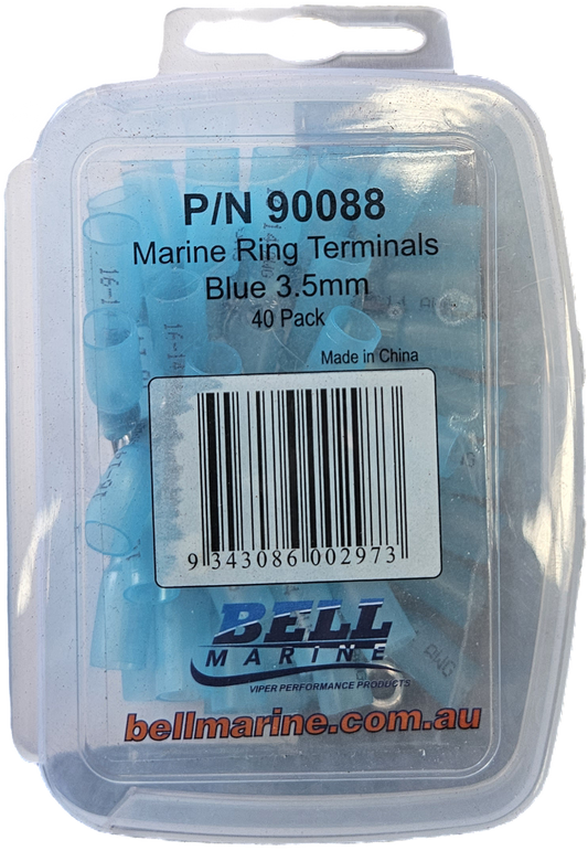 Viper Pro Series Marine Glue Lined Ring Terminal Blue - 3.5mm - 40 Pack | Coffs Metal Works