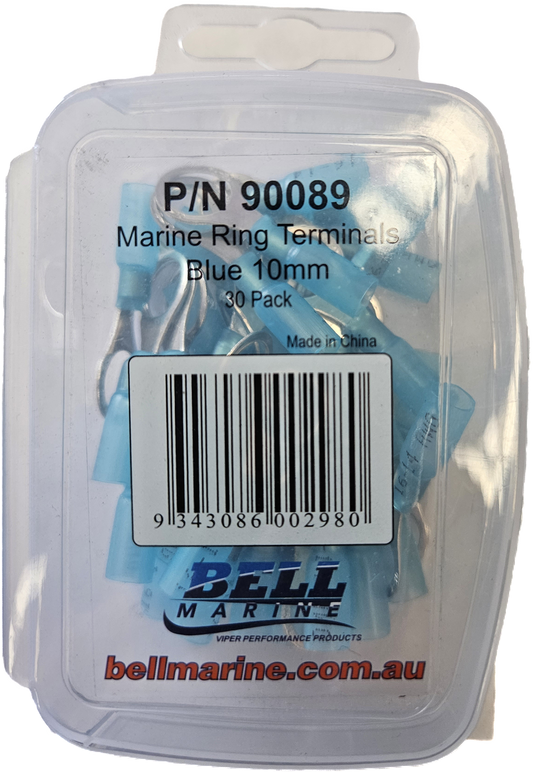 Viper Pro Series Marine Glue Lined Ring Terminal Blue - 10mm - 30 Pack | Coffs Metal Works