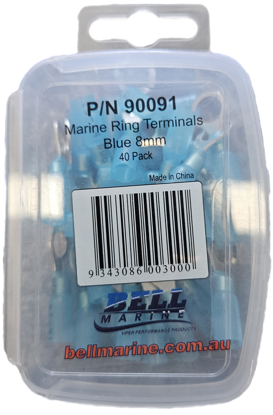 Marine Glue Lined Ring Terminal Blue - 8mm - 40 Pack | Coffs Metal Works