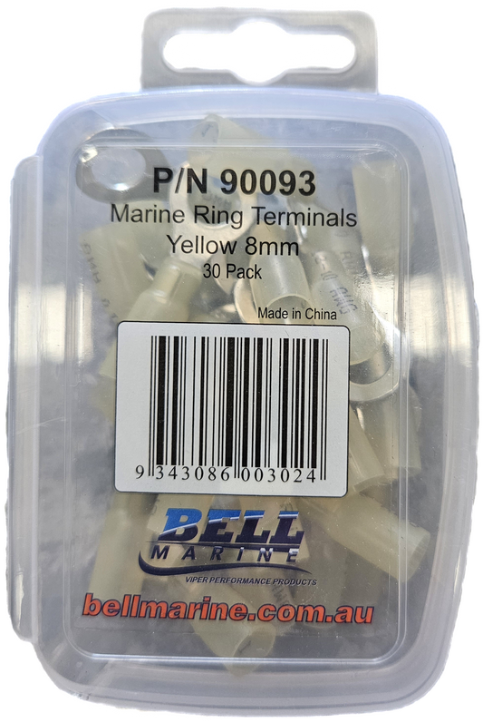 Viper Pro Series Marine Glue Lined Ring Terminal Yellow - 8mm - 30 Pack | Coffs Metal Works