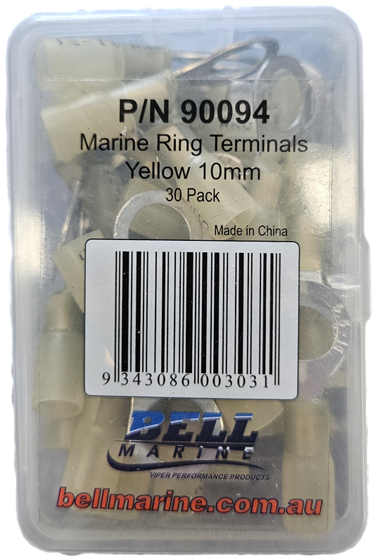 Viper Pro Series Marine Glue Lined Ring Terminal Yellow - 10mm - 30 Pack | Coffs Metal Works