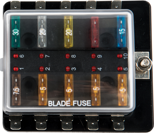 Viper Pro Series 10 Gang Blade Fuse Holder For Marine Use | Coffs Metal Works
