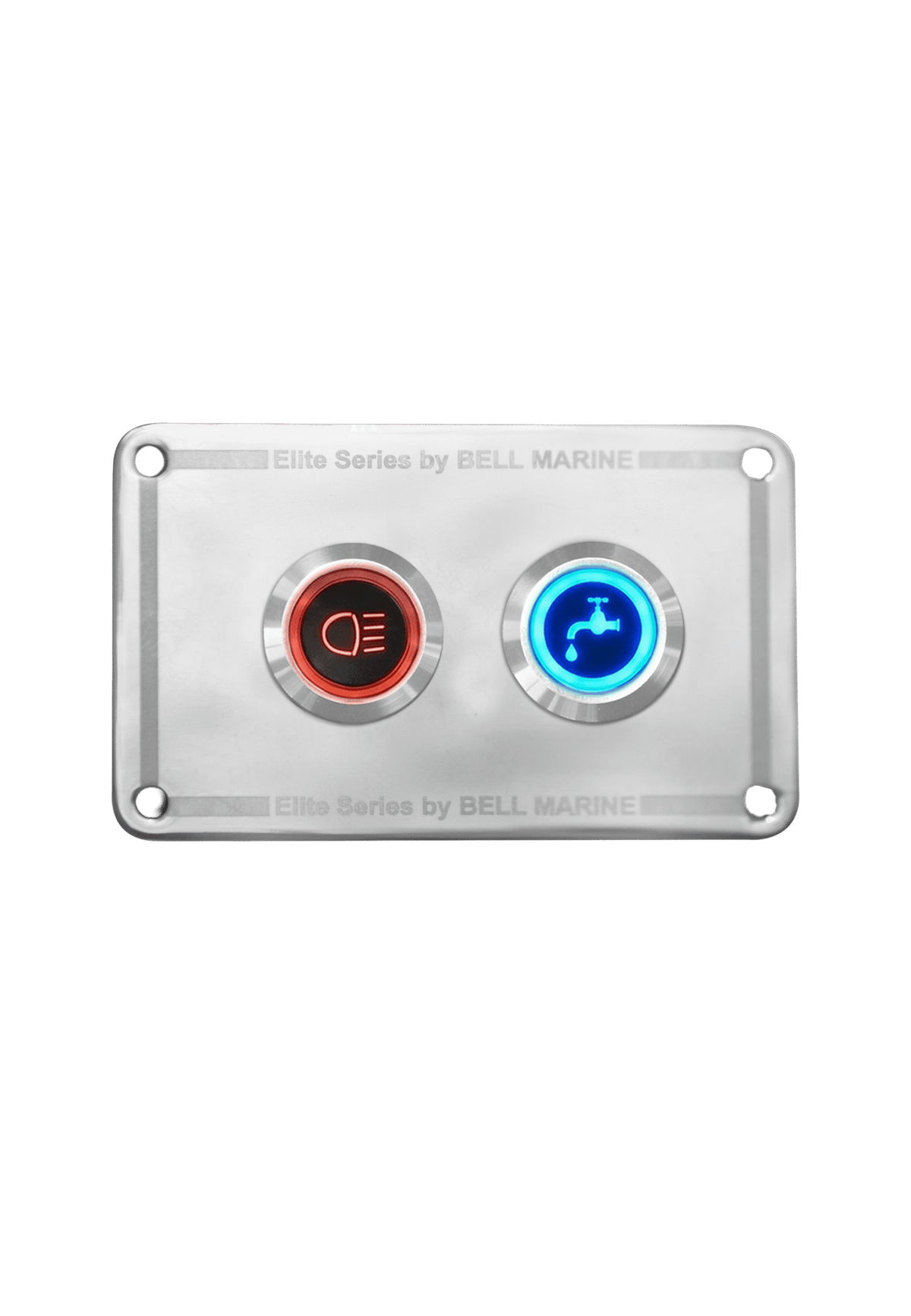 VIPER ELITE SERIES 2 GANG STAINLESS STEEL SWITCH PANEL WITH 20AMP DUAL LED IP67 BACKLIT SWITCHES | Coffs Metal Works