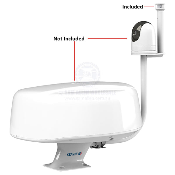 SEAVIEW AFT LEANING RADAR TOWER - FOLD DOWN LIGHT BAR WITH SIONYX MOUNT