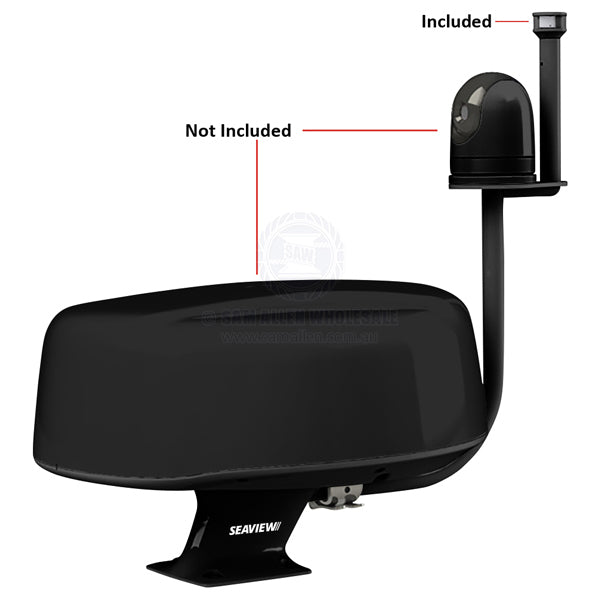 SEAVIEW AFT LEANING RADAR TOWER - FOLD DOWN LIGHT BAR WITH SIONYX MOUNT