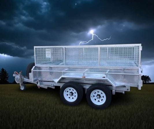 10 x 6 ft Hydraulic Tipping Box Trailer with Cage ATM 3.5 tonne