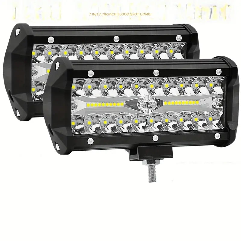 7in/18cm Triple Row LED Light Bar - Spot Light for Off Road Driving, Fog Light for Trucks & ATVs