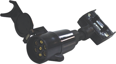 7 pin flat to round trailer adaptor for secure lighting connections in trailers