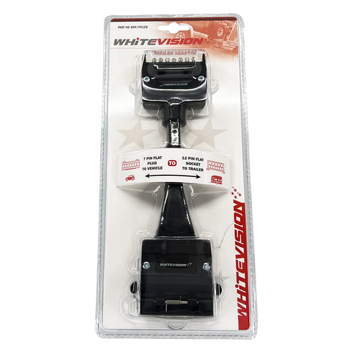Trailer Adaptor - Flat 7 Pin Plug to Flat 12 Pin Socket Blister