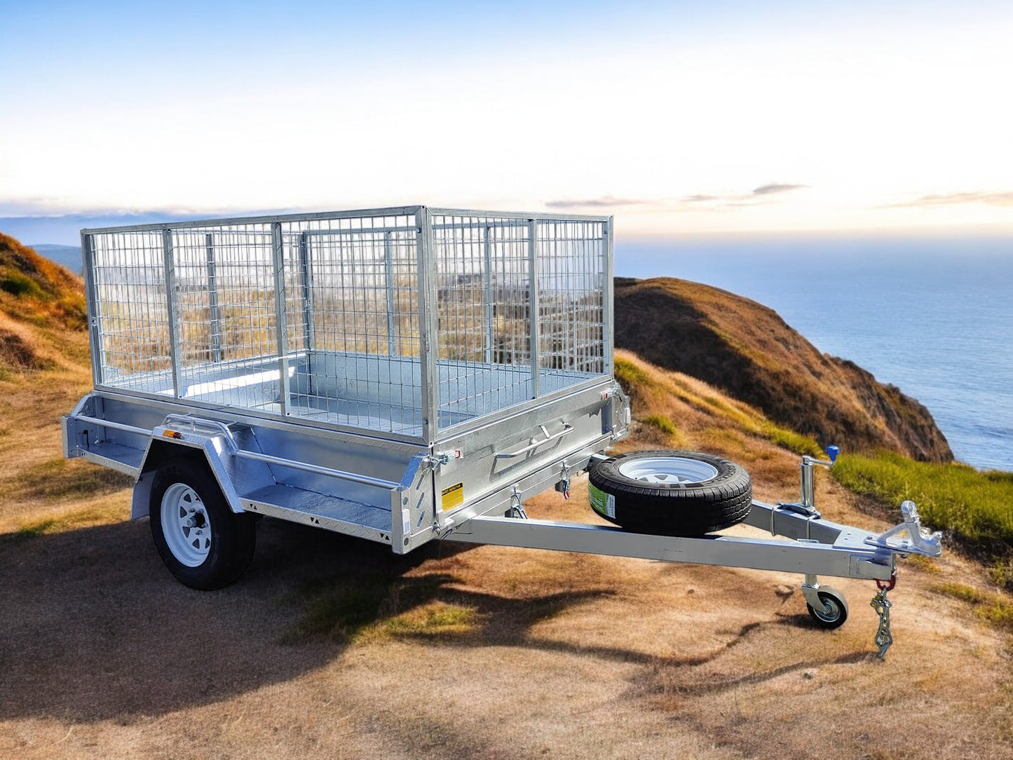 7×4 Premium Tilt Box Trailer With 7 Leaf Springs and Jockey Wheel ATM-750kg For Sale www.genuinecct.com