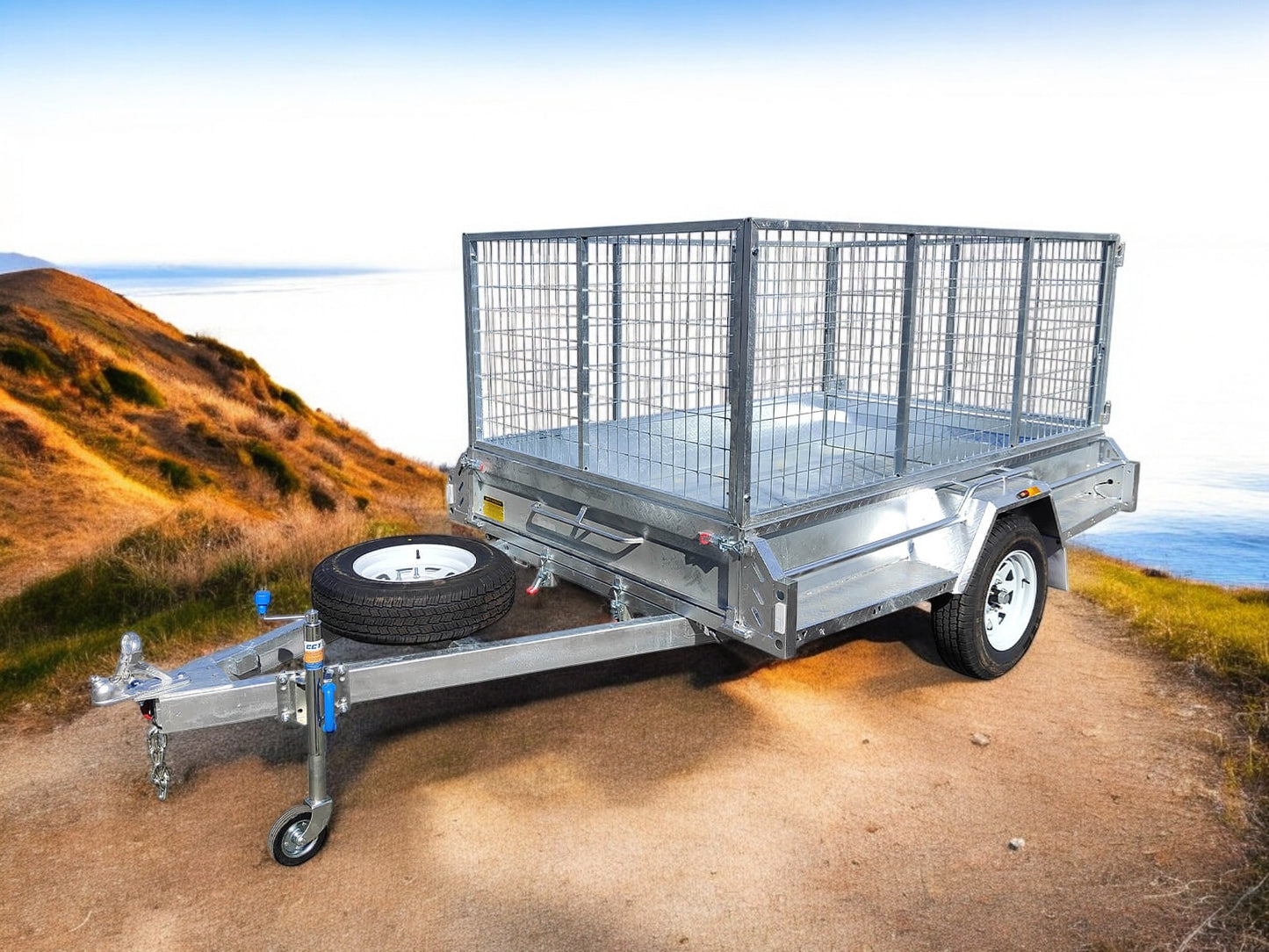 7×4 Premium Tilt Box Trailer With 7 Leaf Springs and Jockey Wheel ATM-750kg For Sale www.genuinecct.com