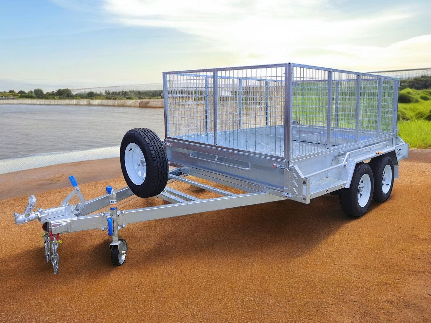 8×5 Tandem Box Trailer ATM-2000kg For Sale With 8 inch Jockey Wheel/ 1800mm Drawbar/ Full-length Side Steps