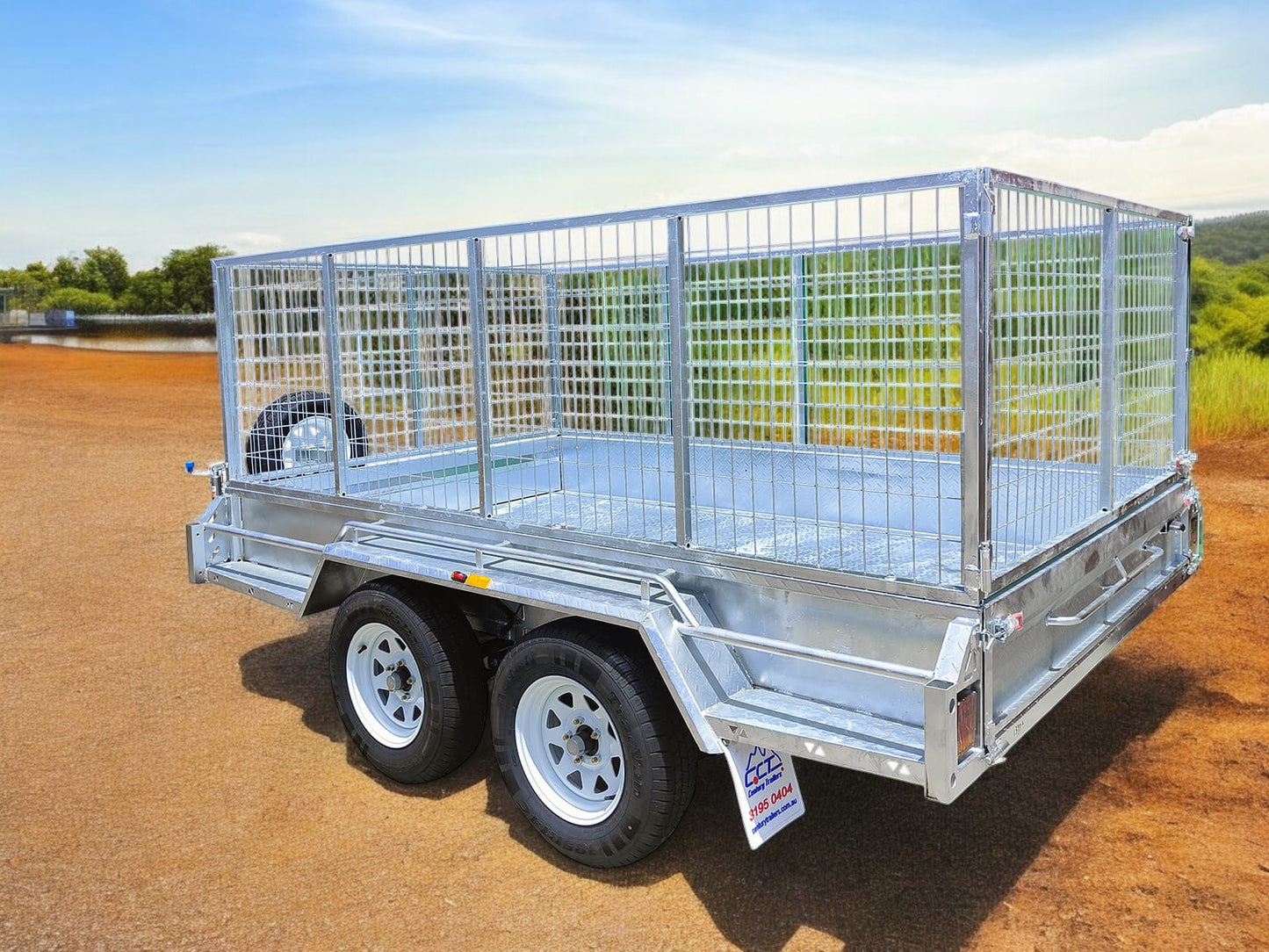 8×5 Tandem Box Trailer ATM-2000kg For Sale With 8 inch Jockey Wheel/ 1800mm Drawbar/ Full-length Side Steps