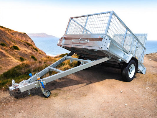 8×5 Premium Tilt Box Trailer With 7 Leaf Springs and Jockey Wheel ATM-750kg For Sale www.genuinecct.com